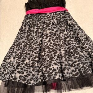 Sweet Heart Rose Animal Print Dress with Pink Detail